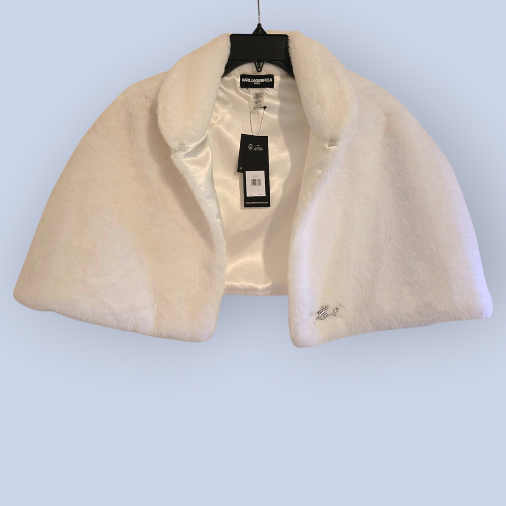 White Faux Fur Capelet